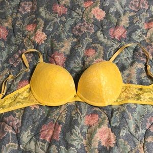 Victorias Secret Yellow Lace Bra 34B